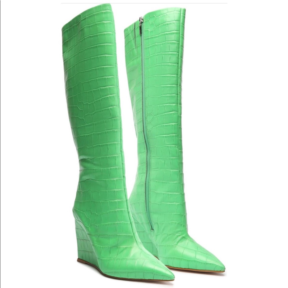 Schutz Asya Up Wedge Knee-High Boots